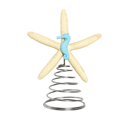 Starfish Tree Topper with Iron Spring Base and Seahorse