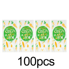 Pungi transparente din celofan pentru dulciuri de Paște cu legături răsucite, 100 buc.