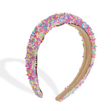 Diadema de tela morada para mujer, 15,5 x 13 x 3 cm