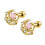 Moon Stud Earrings Pink Heart Crystal 1 Pair 1