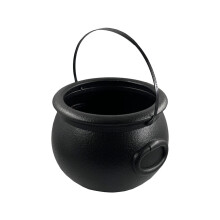 Chaudron en plastique noir de 14 cm (5,5 pouces) pour Halloween et autres occasions spéciales