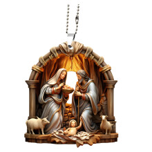 Ornamento natalizio religioso in acrilico – 3D