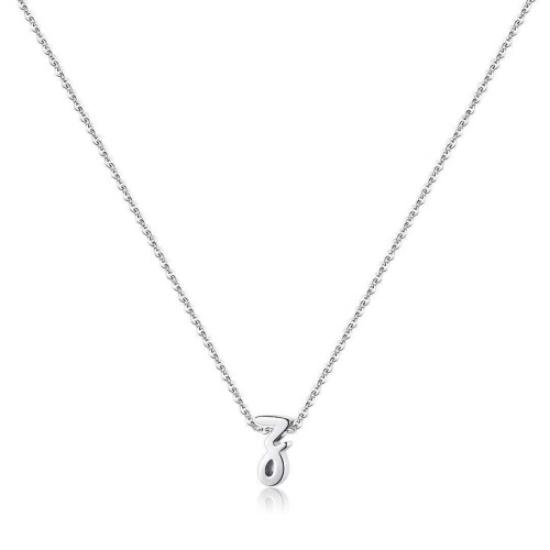 Colier din argint 925 cu inițiale cursive, 30 cm + 5 cm