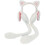 Bunny Ear Earmuffs White Plush One Size 3