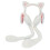 Bunny Ear Earmuffs White Plush One Size 4