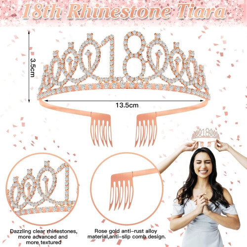Sweet18 verjaardagssjerp en tiara set 1