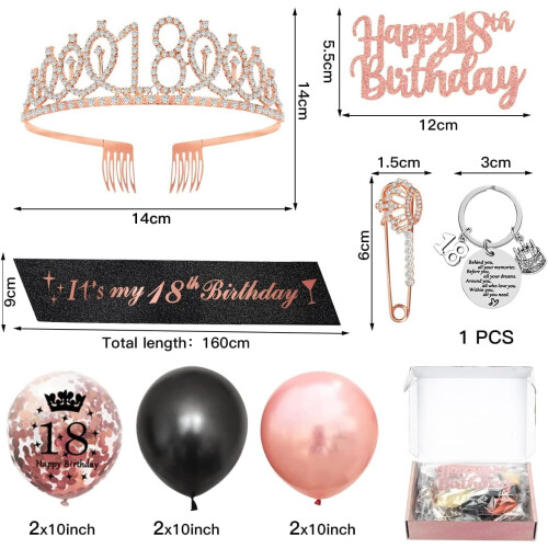 Sweet18 verjaardagssjerp en tiara set 2