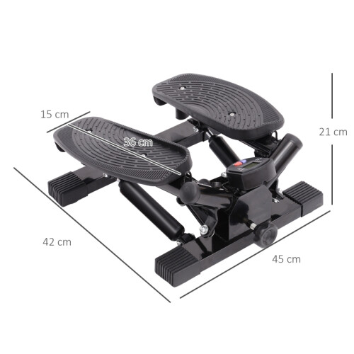 Portable Mini Stepper w/Resistance Bands&Mat,Black 2