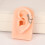 Stainless Steel Stud Earrings with Chain 4 Pcs 4