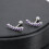 Curved Crystal Stud Earrings 316L Stainless Steel 5 Pcs 4