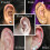 Curved Crystal Stud Earrings 316L Stainless Steel 5 Pcs 5