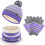 Set composto da cappello, sciarpa e guanti in maglia per bambini, colore viola, foderati in pile. 1