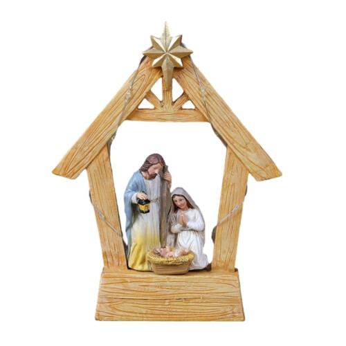 Kerststalset van hars, 19 cm