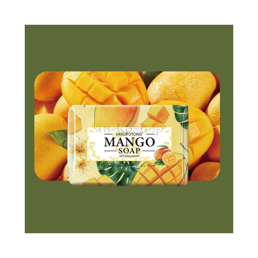 (Mango) 250g Fruit Essential Oil Soap Gentle Skin-Friendly Moisturizing Bath Body Bar