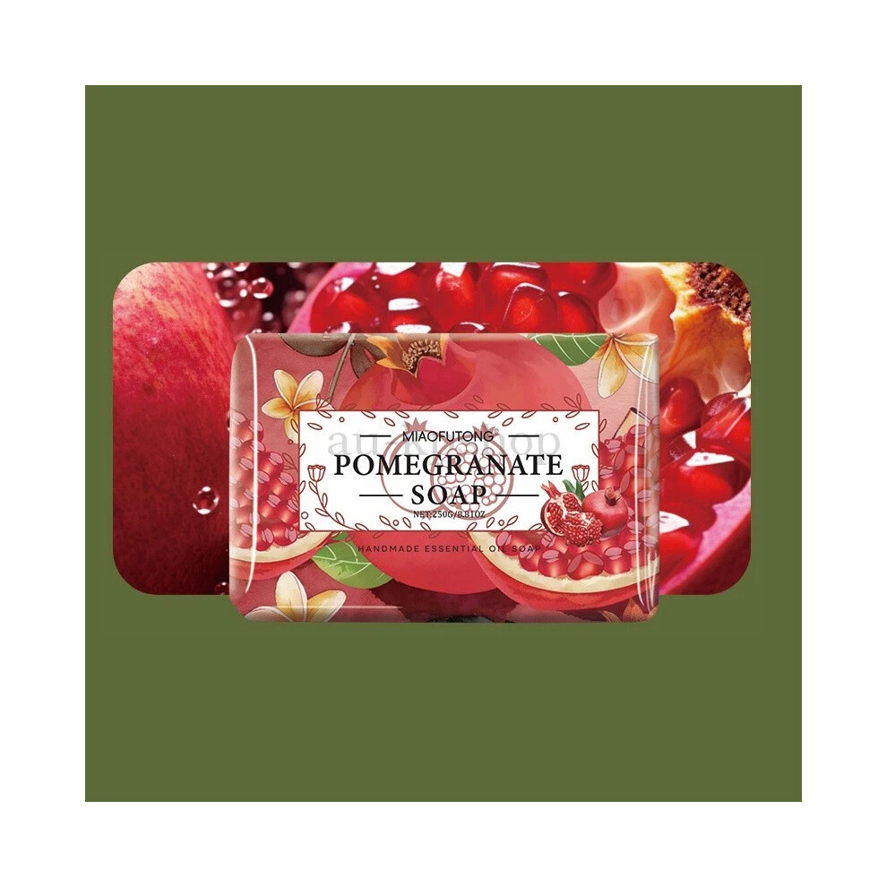 (Pomegranate) 250g Fruit Essential Oil Soap Gentle Skin-Friendly Moisturizing Bath Body Bar