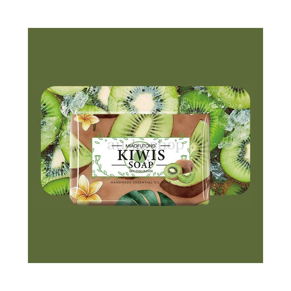 (Kiwi) 250g Fruit Essential Oil Soap Gentle Skin-Friendly Moisturizing Bath Body Bar