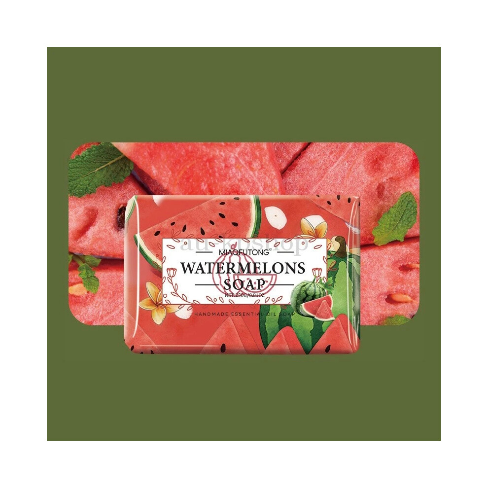 (Watermelon) 250g Fruit Essential Oil Soap Gentle Skin-Friendly Moisturizing Bath Body Bar