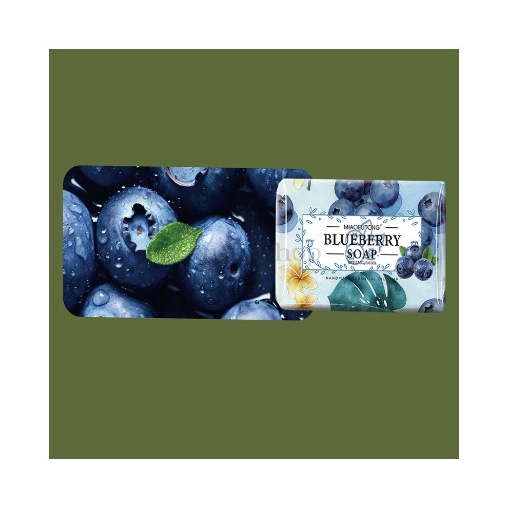 (Blueberry) 250g Natural Fruit Soap Bar Gentle Cleansing Essential Oil Infused Skin Care