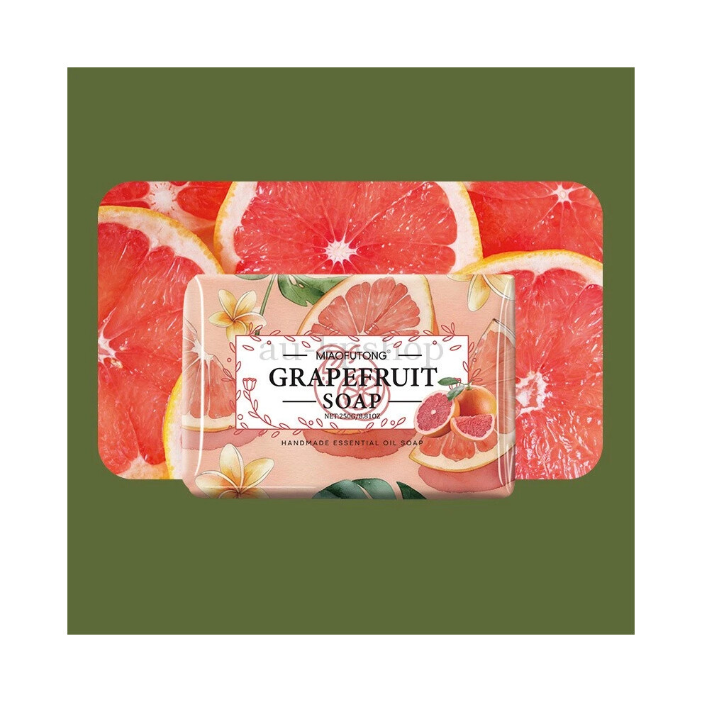 (Grapefruit) 250g Natural Fruit Soap Bar Gentle Cleansing Essential Oil Infused Skin Care