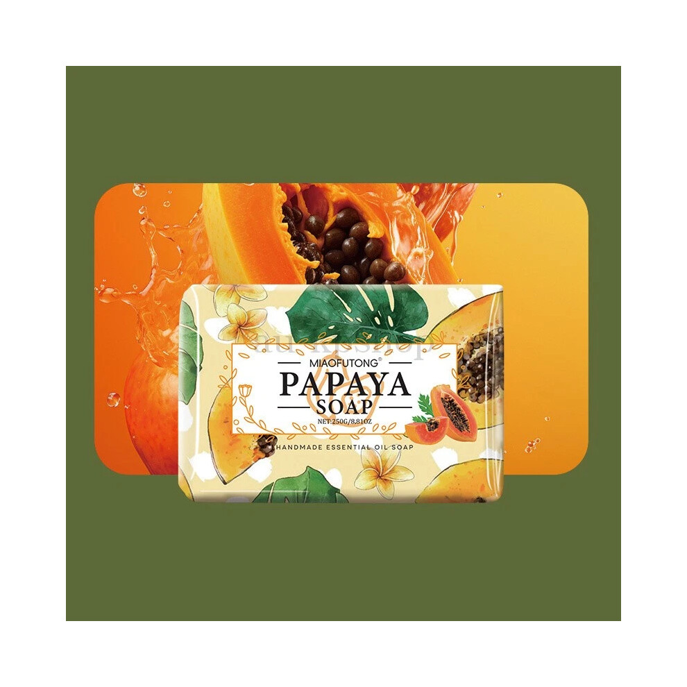 (Papaya) 250g Natural Fruit Soap Bar Gentle Cleansing Essential Oil Infused Skin Care