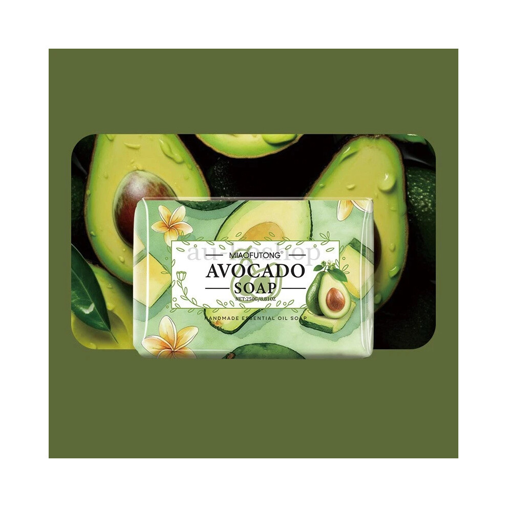 (Avocado) 250g Natural Fruit Soap Bar Gentle Cleansing Essential Oil Infused Skin Care