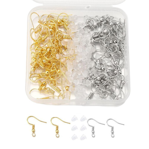 Earring Hooks Jewelry Making Craft Backs 100 Pcs