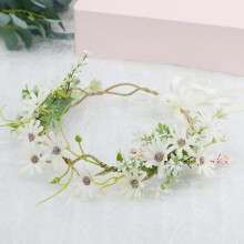 Fascia per capelli floreale in stile bohémien per la sposa – Regolabile