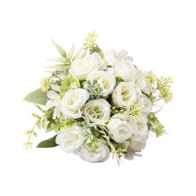 Bouquet de roses artificielles blanches 31 cm