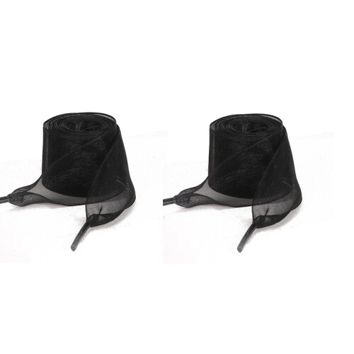 Lacci per scarpe in organza trasparente - 120 cm Black