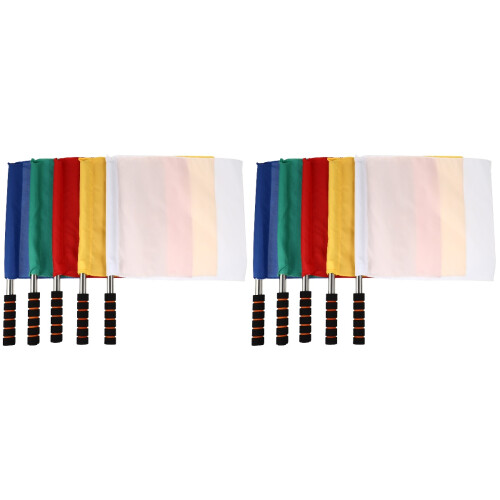 10Pcs Portable Sports Flags Handheld Foam Handle Traffic Warning Flags