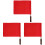 3Pcs Referee Hand Waving Flags Red Fabric with Non-Slip Sponge Handles 1