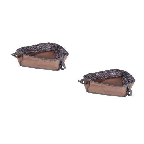 2Pcs Easy Install Khaki Stroller Bottom Organizer for Baby Essentials