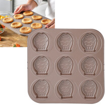 9-Tassen Fisch-Cupcake-Backform Antihaftbeschichtet aus Kohlenstoffstahl