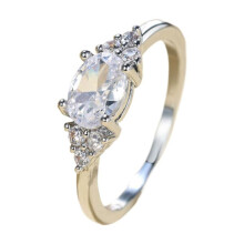 Gold Plated Cubic Zirconia Love Ring for Women