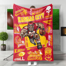 Football Fans Flannel Throw Blanket 50x60