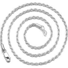 Strieborný náhrdelník 925 s lanom, 14 – 30 palcov
