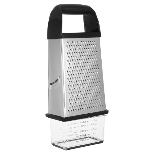 4-Sided Kitchen Cheese with Integrated Container Silver