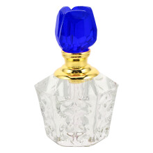 Kleine Kristall Parfümflasche Mit Rosenkappe Nachfüllbar