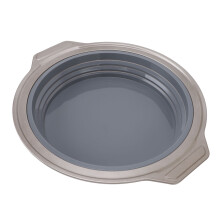 Faltbare runde Silikon-Backform 22 cm grau