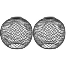 2Pcs Sturdy Black Iron Lamp Shade Hollow Out for Restaurant Decor