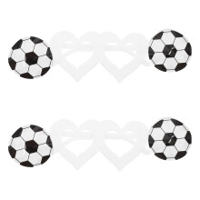 2Pcs Plastic Soccer Party Glasses Multi Color Heart Shape Eyewear