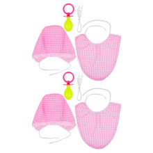 2Ensembles Déguisement Bébé Adulte Rose Bavoir Oversize Bonnet