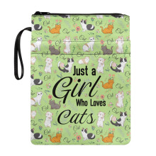 Funda para Biblia con diseño de gato y flores, 8.66 x 11.42 pulgadas.