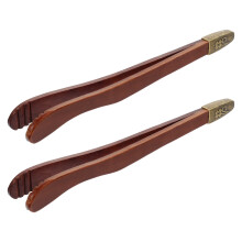 2Pcs Wooden Teacup Clamp Brown Ergonomic Tea Ceremony Accessory Tool