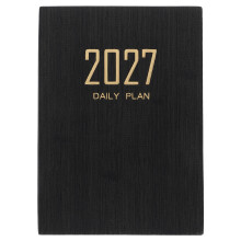 2027 Planner Notebook Black Paper PU Daily Agenda Journal