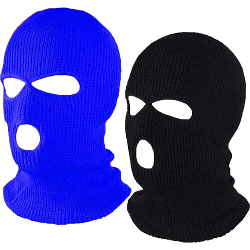 Balaclava de malha com 3 furos – Pacote com 2 unidades