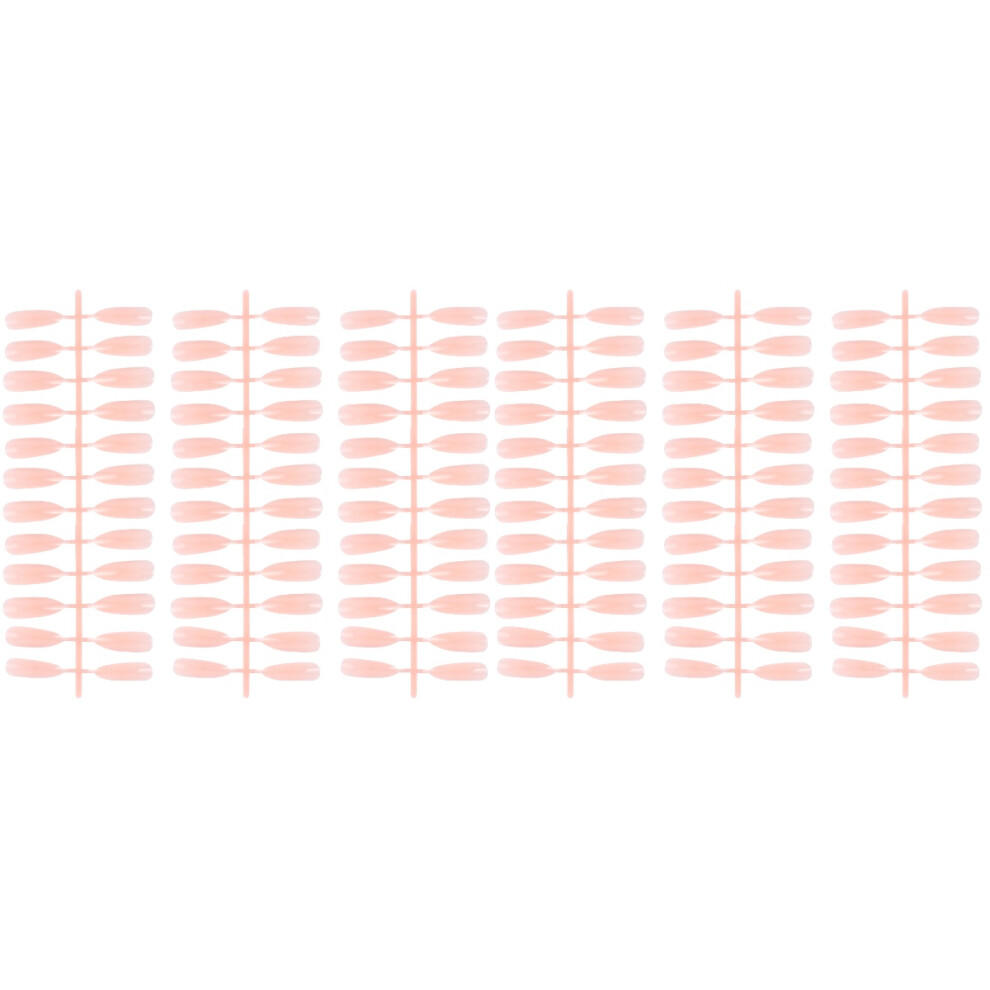Solustre Pink 144Pcs Long Women False Nails Fancy Fake Nails For Salon & Party
