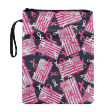 Funda para Biblia con lazo rosa y cremallera, poliéster, ligera.