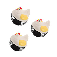 3Pcs Yellow Iron Egg Basket for Kitchen Countertop Mesh Wire Organizer