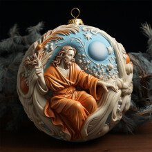 Kerststalornament van acryl, 7 cm, 1 stuk